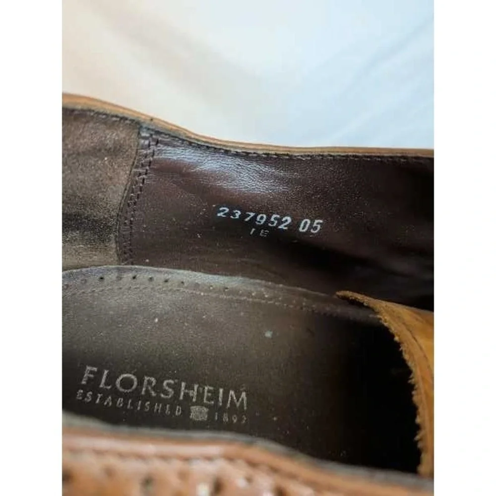 Florsheim 14137 Wingtip Oxford Shoes Mens Sz 12D‎ Leather Brown Dress